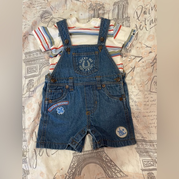 Lucky Brand Overall Outfit size 0-3 - Picture 1 of 7